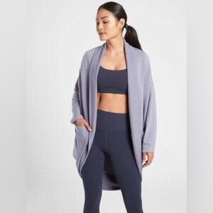 Athleta Pose Cardigan Sweater Lightweight Heathered gray size XXS